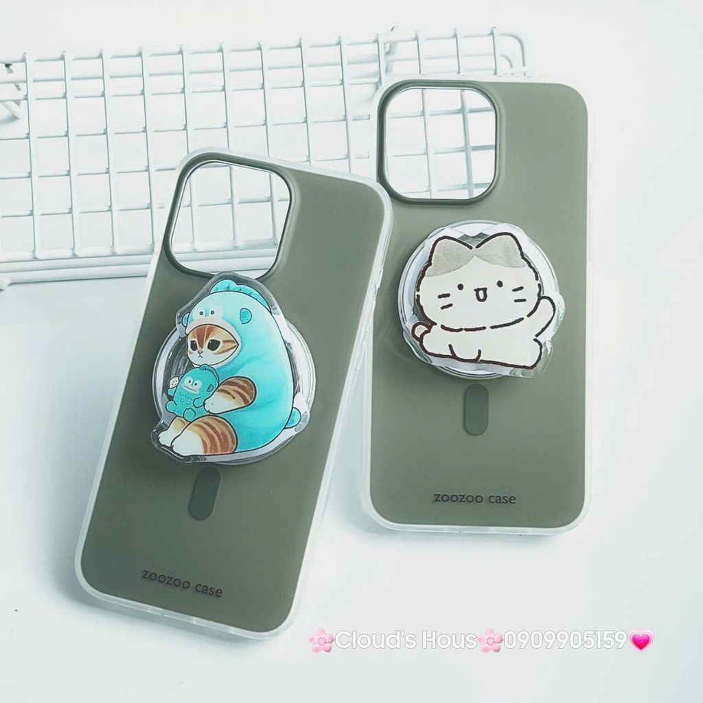 Case Ốp điện thoại iPhone Trong Nhám Magsafe Xanh rêu Zoozoo Case iPhone 12/13/14/15/Pro/Promax