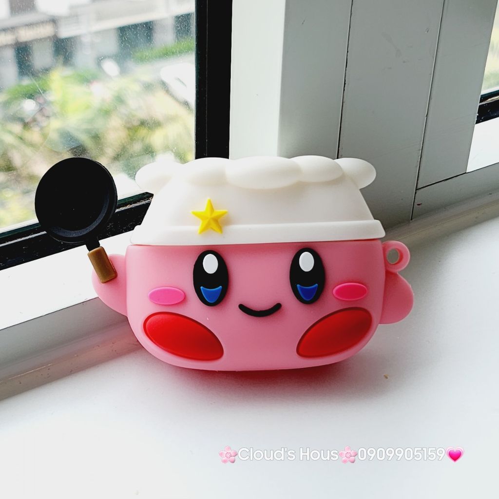 Cover Case Vỏ bảo vệ Airpod Su dẻo Thỏ Kirby Hồng Su dẻo Airpod 1/2/3/Pro/Pro2