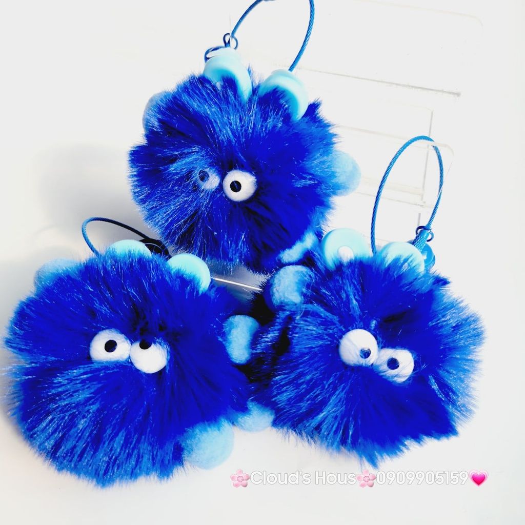 Móc Khóa Cục Bông Monster  Nhiều Màu Dễ Thương