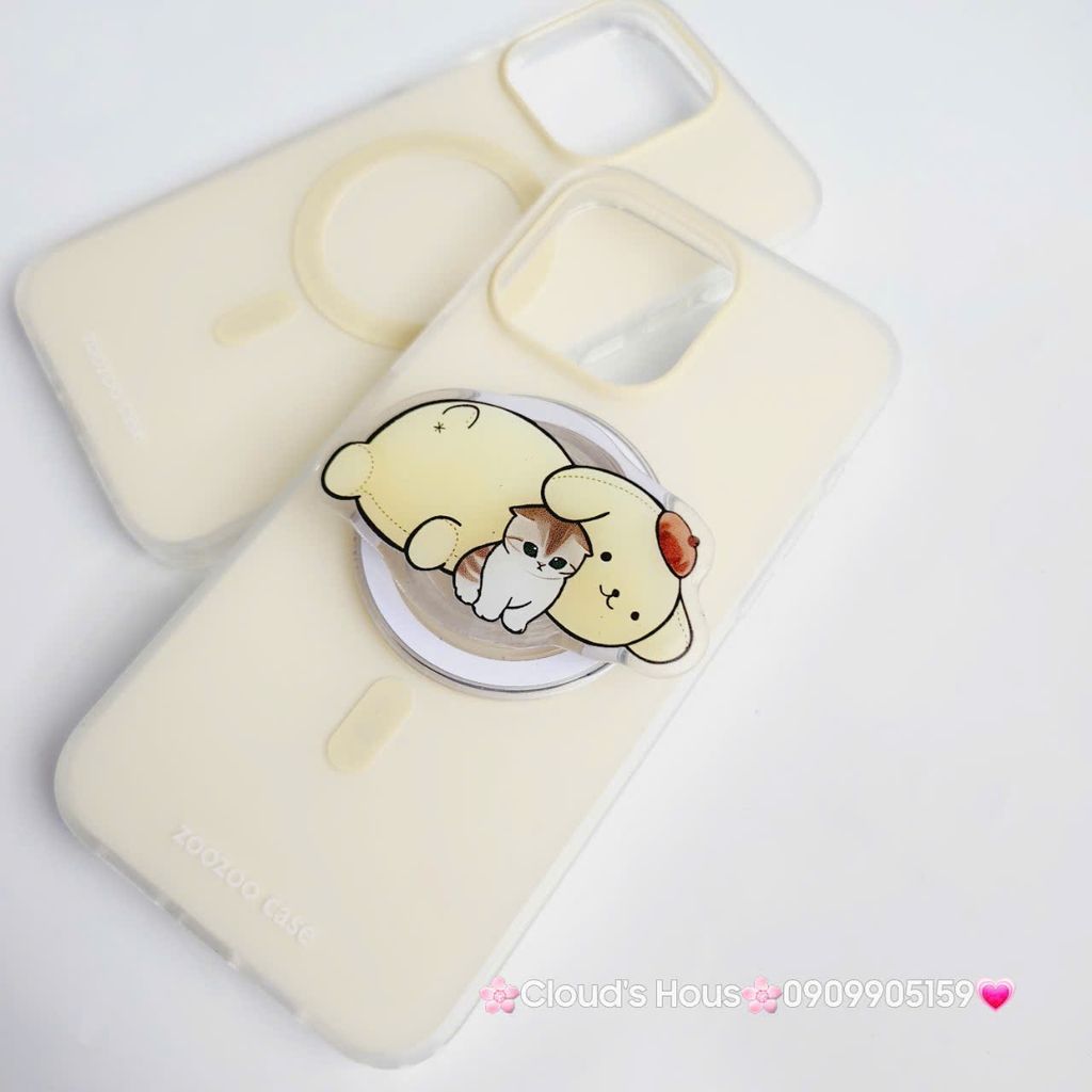 Case Ốp điện thoại iPhone Trong Nhám Magsafe Vàng Pastel Zoozoo Case iPhone 12/13/14/15/Pro/Promax