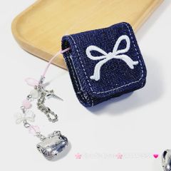 Cover Case Vỏ bảo vệ Airpod Túi Vải Jeans Nơ Airpod 1/2/3/Pro/Pro2
