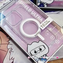 Case Ốp điện thoại iPhone Wiwu Isheild Ultra Magsafe Trong Chống Dựng iPhone 16/Pro/Promax