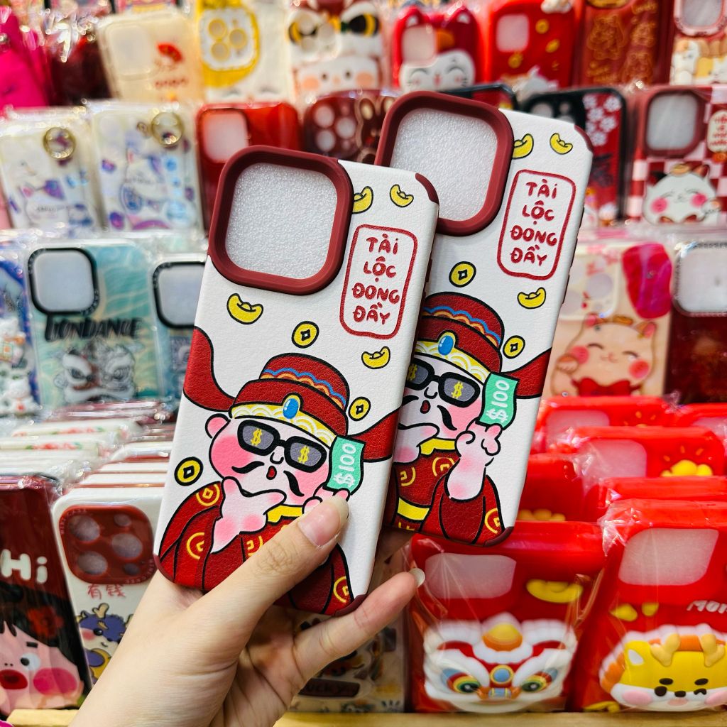 Case Ốp điện thoại iPhone Ông Thần Tài Tài Lộc Đông Đầy iPhone 11/12/13/14/15/Pro/Promax - TẾT