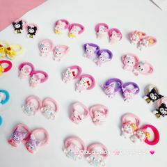 Cột tóc Charm to Kuromi Cinnamoroll Melody Flan (cặp)