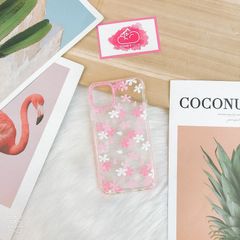 CASE IPHONE HOA Trong Viền Chống Shock Nền Hồng