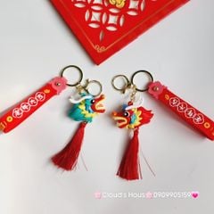 Móc Khóa Rồng Sặc Sỡ Phun Lửa Tết Tua rua - TẾT