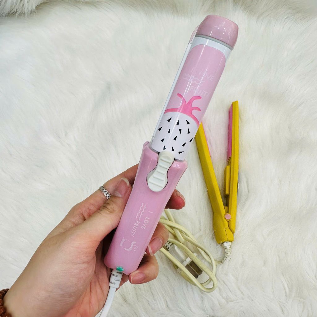 Máy Làm Tóc Mini Kemier 2 in 1 Summer Fruit - Máy Kéo tóc
