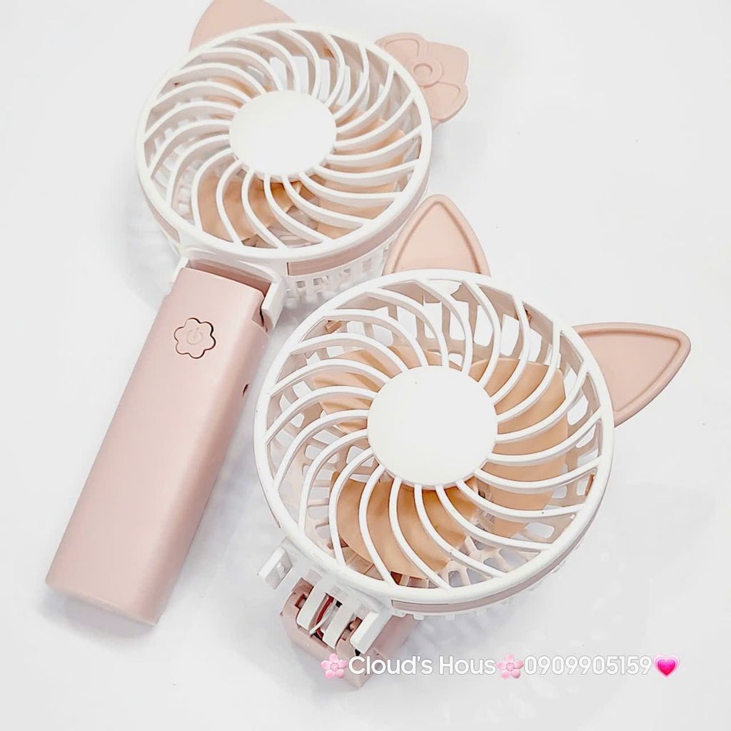 Quạt Cầm Tay - Để Bàn Tai Mèo Gập Được Đầu