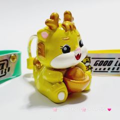 Móc Khóa Rồng Cầm Thỏi Vàng TẾT - Dây Good Luck