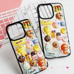 Case Ốp điện thoại iPhone Trong Icon Nổi Kẹo M&M Khổng Lồ iPhone 12/13/14/15/Pro/Promax