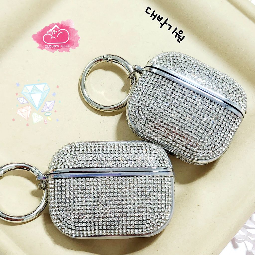 Cover Case Vỏ bảo vệ Airpod Đính đá Trắng sang chảnh Airpod 1/2/3/Pro/Pro2