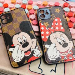 Case Ốp điện thoại iPhone Nhám da Mickey LV iPhone 7plus/X/XSm/11/11Promax/12/12Pro/12Promax