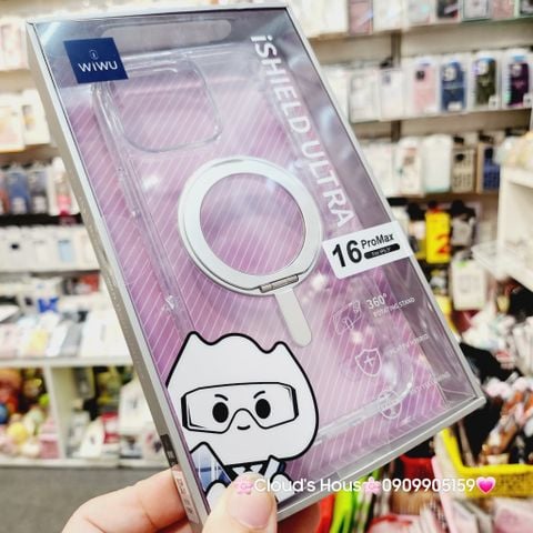 Case Ốp điện thoại iPhone Wiwu Isheild Ultra Magsafe Trong Chống Dựng iPhone 16/Pro/Promax