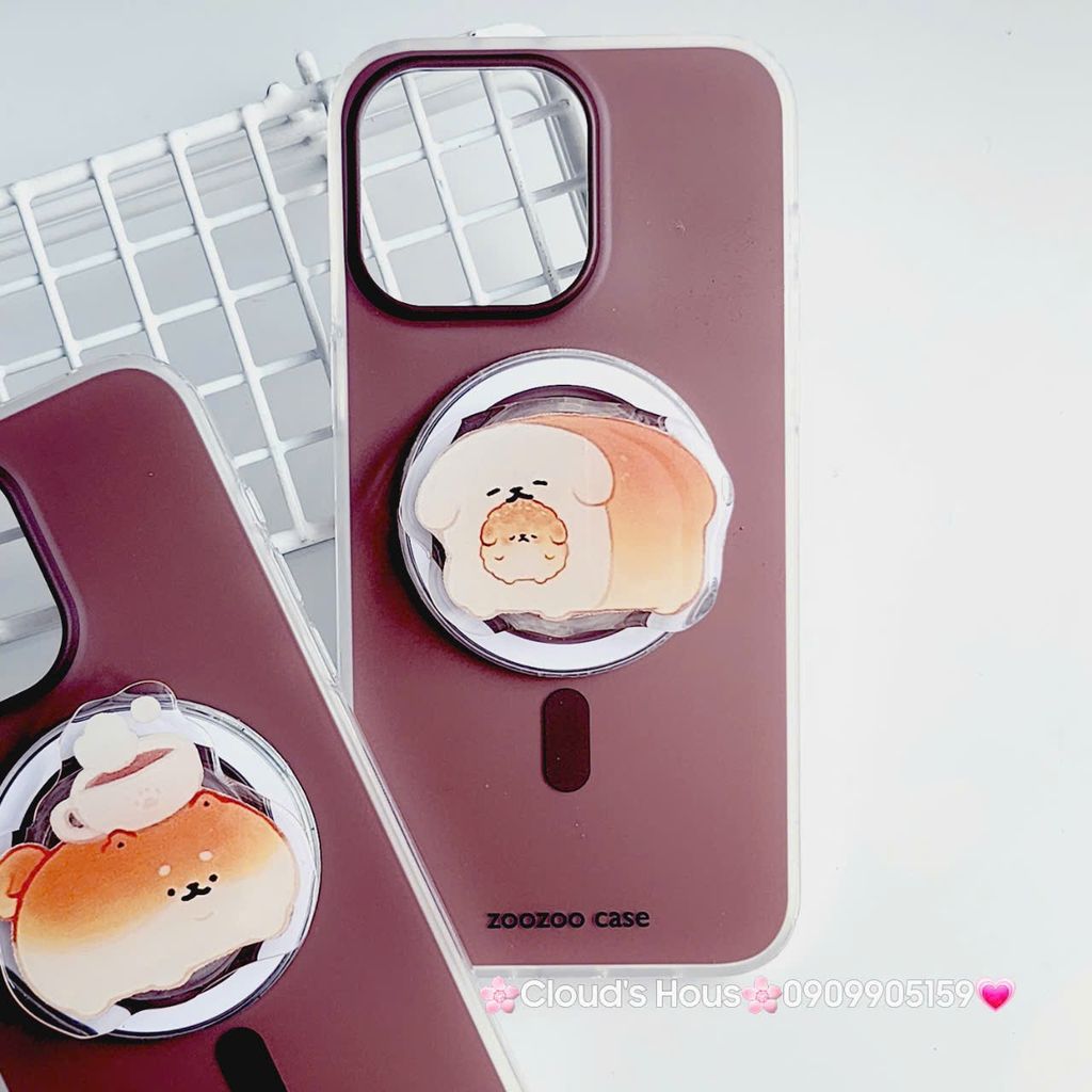 Case Ốp điện thoại iPhone Trong Nhám Magsafe Nâu Zoozoo Case iPhone 12/13/14/15/Pro/Promax