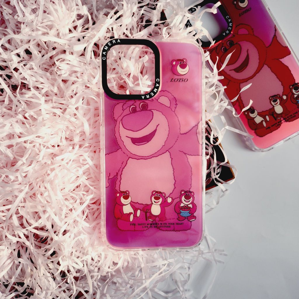 Case Ốp điện thoại iPhone Gấu dâu Lotso hologram iPhone 11/12/13/14/Pro/Promax