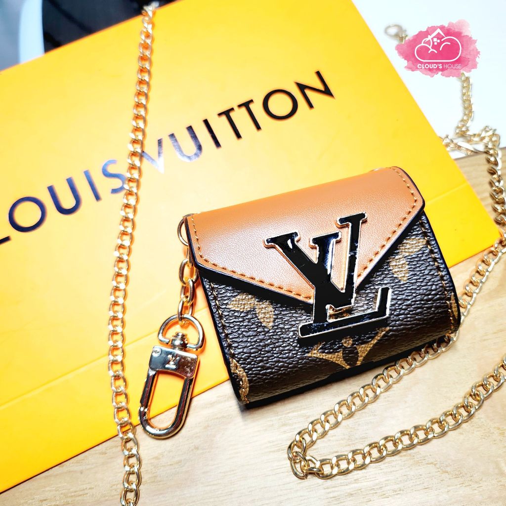 Cover Case Vỏ bảo vệ Airpod Bóp da LV Siêu Sang kèm dây đeo Airpod 1/2/3/Pro/Pro2