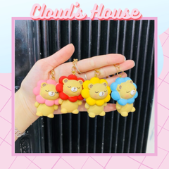 MÓC KHOÁ Gấu Đầu Bông Hoa