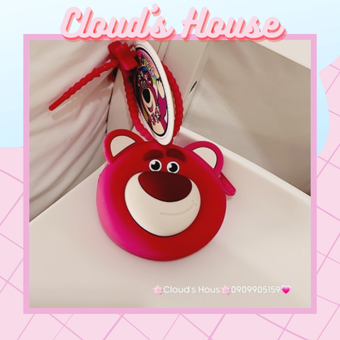 Bóp Móc Khóa Silicone Mặt Lotso Chính Hãng