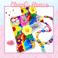 Case Ốp điện thoại iPhone Hoa Chống dựng có dây đeo iPhone 11/12/13/14/Pro/Promax