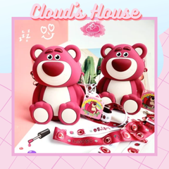 TÚI ĐEO CHÉO SILICONE GẤU DÂU LOTSO Màu đậm Chính Hãng Disney
