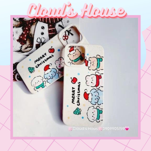 Case Ốp điện thoại iPhone Động vật đón Noel Nền trắng iPhone 11/12/3/14/15/Plus/ProPromax