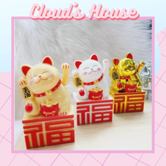 MÈO THẦN TÀI Đế Chữ Tàu - Mèo May Mắn - TẾT Size Nhỏ