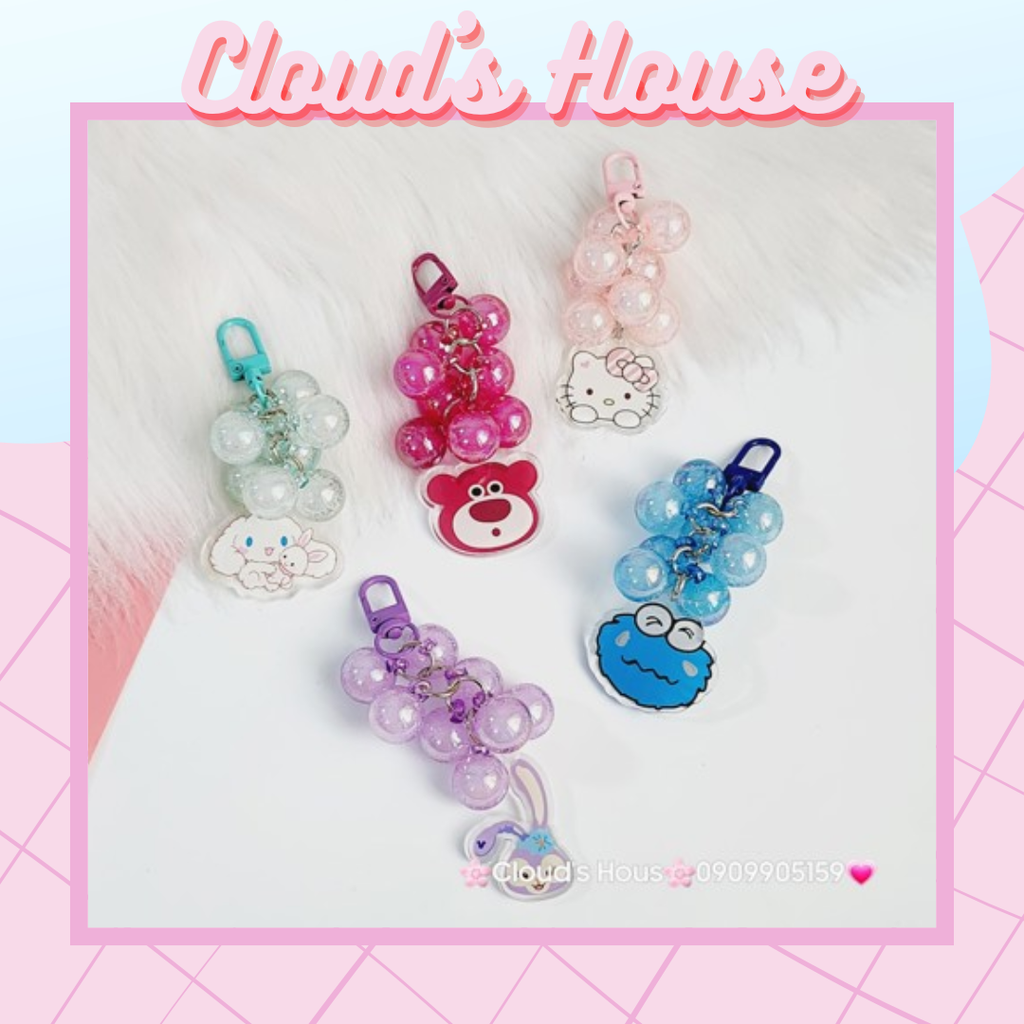 Vòng charm đeo airpod hạt bling bling kèm charm kute - chùm nho