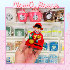 Tượng Thần Tài Gật Đầu Cầm Thỏi Vàng Dùng Pin Năng Lượng Mặt Trời