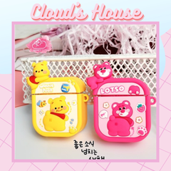 Cover Case Vỏ bảo vệ Airpod Gấu Pooh Su dẻo Icon 3D nổi Airpod 1/2/3/Pro/Pro2