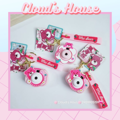 Móc Khóa Máy Ảnh Gấu Dâu Lotso Có đèn Mi Bear