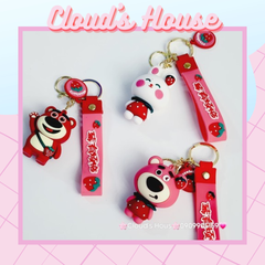 MÓC KHÓA GẤU Dâu LOTSO và Thỏ Dâu