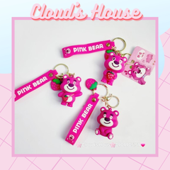 Móc Khóa Gấu Dâu Lotso Pink Bear