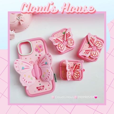 Case Ốp điện thoại iPhone Su Dẻo Con Bướm BUTTERFLY Chống dựng iPhone 11/12/13/14/15/Pro/Promax