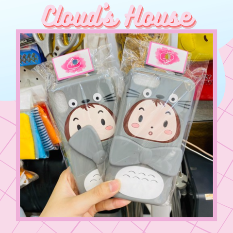 Case Ốp điện thoại iPhone SU DẺO Bé gái cosplay totoro chống dựng