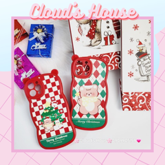 CASE IPHONE Merry Christmas Tai Gấu Viền Gợn Sóng Siêu Xinh - NOEL