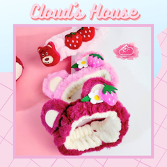 Băng đô make up Gấu hồng Lotso fruit strawberry