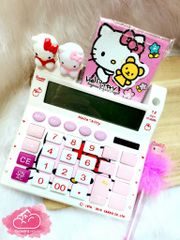 Máy Tính Hello Kitty Vuông Kèm Sổ và Bút