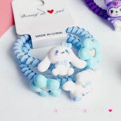 Đồ cột tóc dây xoăn Charm hoạt hình (cặp)