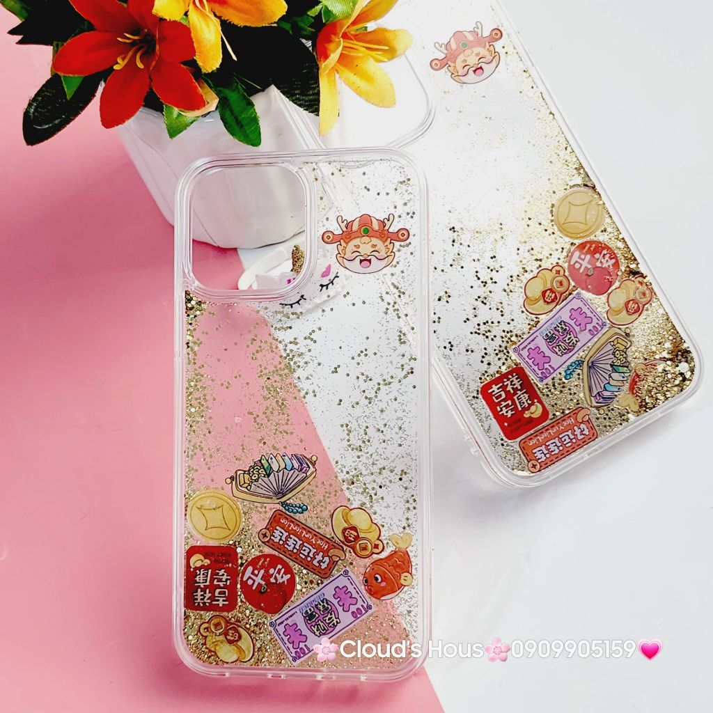 Case Ốp điện thoại iPhone Trong Bling nước icon Tết iPhone 11/12/13/14/15/Pro/Promax - TẾT