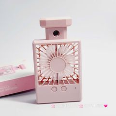 Mini Fan - Quạt Cầm Tay - Để Bàn Dáng Nước Hoa Có Phun Sương
