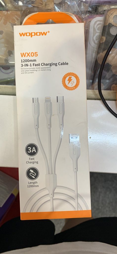 CÁP SẠC WOPOW Chính Hãng WX05 3in1 dài 1.2m