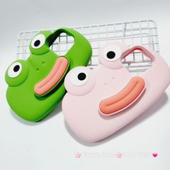 Case Ốp điện thoại iPhone Su dẻo Ếch Môi Dày 3D Nổi Xanh & Hồng iPhone 11/12/13/14/15/Pro/Promax