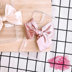 CASE iPhone NƠ VẢI TRONG SUỐT ( 2 mẫu).