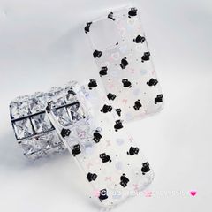 Case Ốp điện thoại iPhone Trong Mèo Đen Nền Tim Hologram iPhone 12/13/14/15/Pro/Promax