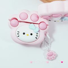 Cover Case Vỏ bảo vệ Airpod Su Dẻo Hello Kitty Cosplay Chân Mèo Kèm Charm Airpod 1/2/3/Pro/Pro2