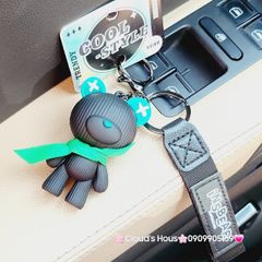 Móc Khóa Gấu Sọc Đeo Khăn InsBear