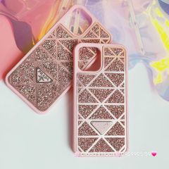 Case Ốp điện thoại iPhone Prada lưng đính đá bling bling sang chảnh iPhone 11/12/13/14/15/Pro/Promax