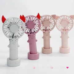 Mini Fan - Quạt Cầm Tay - Để Bàn Có Sừng Đỏ