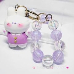 Móc Khóa đeo tay hoạt hình kute Thỏ Trắng Mặc Áo