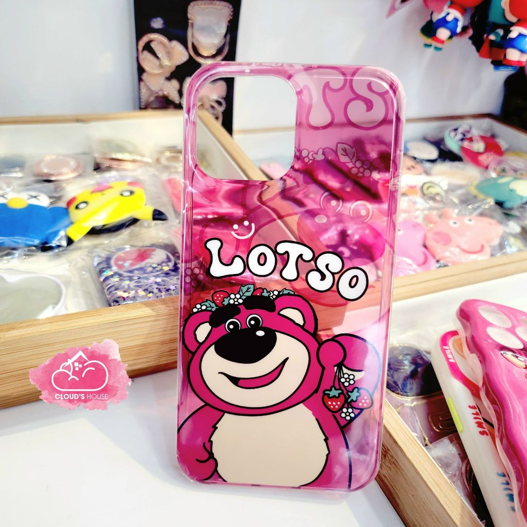 Case Ốp điện thoại iPhone Gấu dâu Lotso Trong Siêu Mỏng iPhone 12/13/14/Plus/Pro/Promax